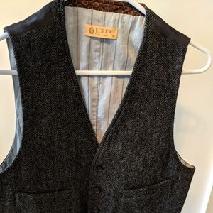 Herringbone tweed vest